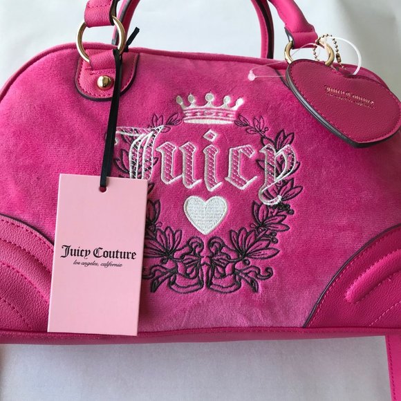 Juicy Couture Hot Pink Free Love Heritage Bowler Crossbody Bag - Picture 2 of 9